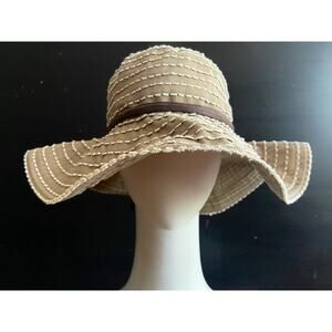 SCALA Sage/Cream Packable Floppy Hat sz OS